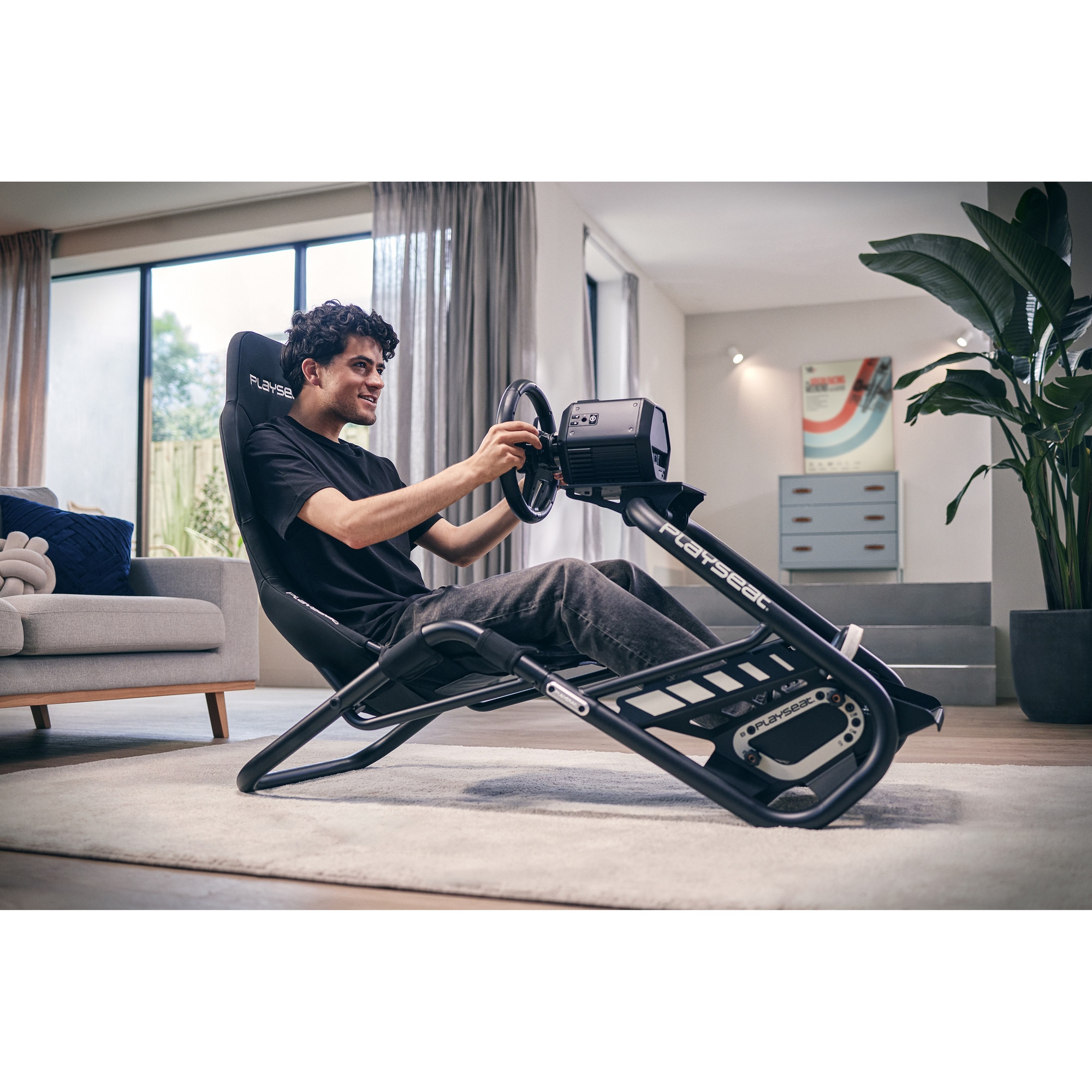 Scaun gaming - Cockpit Playseat Evolution Trophy, Textil, Negru