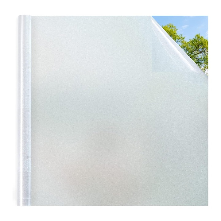 Folie Decorativa Mata pentru Geam si Fereastra, BOMSTOM, Autocolant anti-peeping, autoadeziv, Frosted, 60 x 200 cm