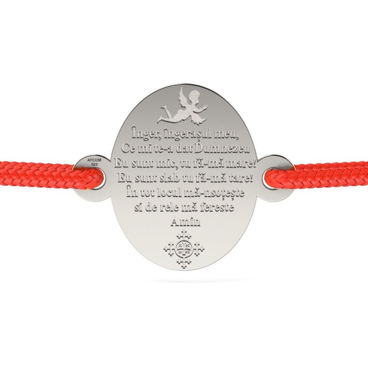 Ezüst karkötő zsinórral Angel modell Ingeras