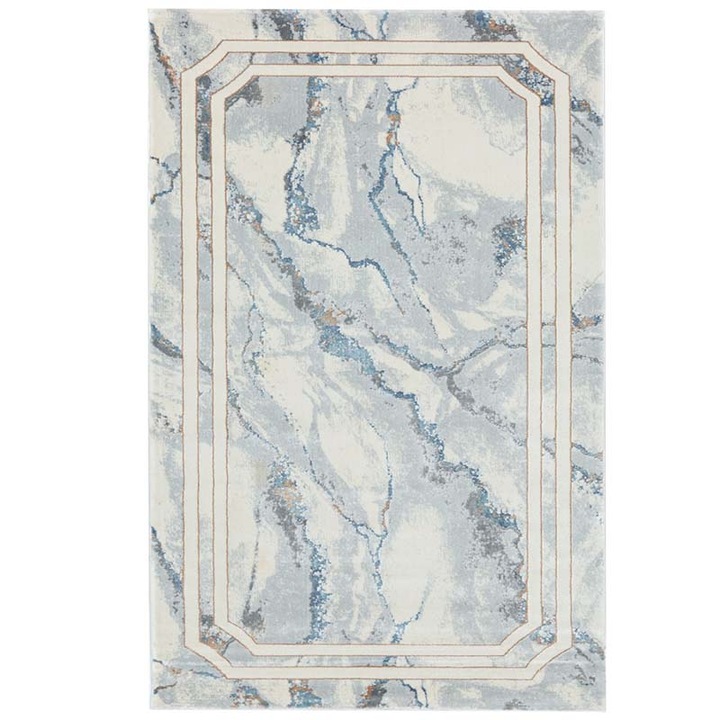 Covor modern si elegant Domino Plus DS04B, crem/albastru/gri, 150 x 230 cm