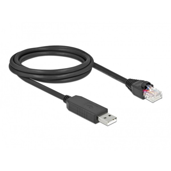 Cablu, Delock, USB-A, RJ45, 2 m, Negru
