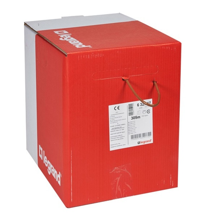 Legrand 632716 Cat5e неекраниран (U/UTP) 4 чифта (AWG25) LSZH (LSOH) кафяв Eca 305m-картонена кутия Linkeo МЕДЕН стенен кабел