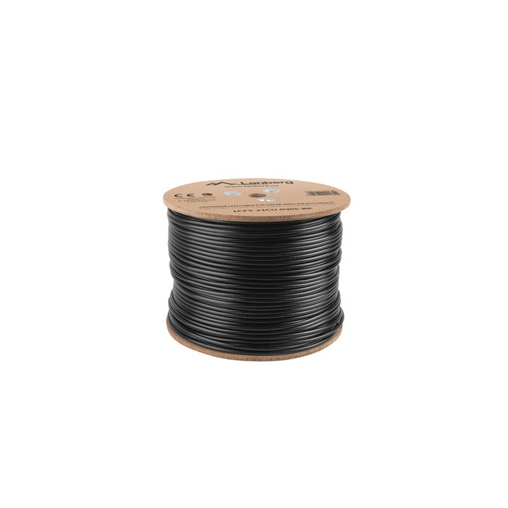 Lanberg FTP CAT5e LAN kábel 305m Fekete (LCF5-21CU-0305-BK)