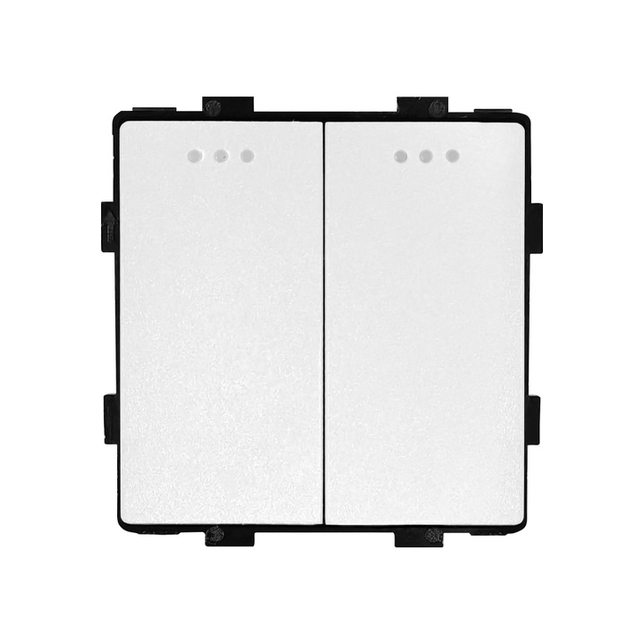 Modul Intrerupator Dublu Cap Scara Mecanic LUXION, Alb, LX-MP005W