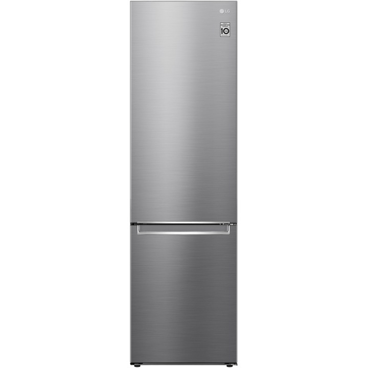 Combina frigorifica LG GBP62PZNCN1, 384 l, No Frost, Compresor Smart Inverter, DoorCooling+, Clasa C, H 203 cm, Argintiu