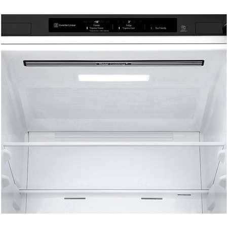 Combina frigorifica LG GBP62MCNBC, 384 l, No Frost, Compresor Smart Inverter, DoorCooling+, LinearCooling, NatureFresh, Clasa B, H 203 cm, Negru
