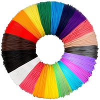 Set 20 X 5m filamente pentru creion 3D, total 100 metri, GALAXIA®, filament de imprimanta 3D, PLA 1.75 mm, Multicolor