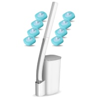 Perie WC Pentru Toaleta, Purpley®, Perie WC De Unica Folosinta, Design Premium Pentru Baie, 8 Capete Interschimbabile, Sistem Modern De Curatare Eficienta, Igienica Si Practica, Fara Bacterii, Usor De Utilizat, Solutie Igienica Pentru Baie Moderna, Alb
