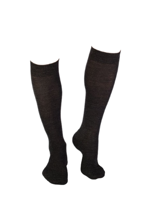 Фини чорапи с 3/4 дължина, изработени от антрацитна вълна