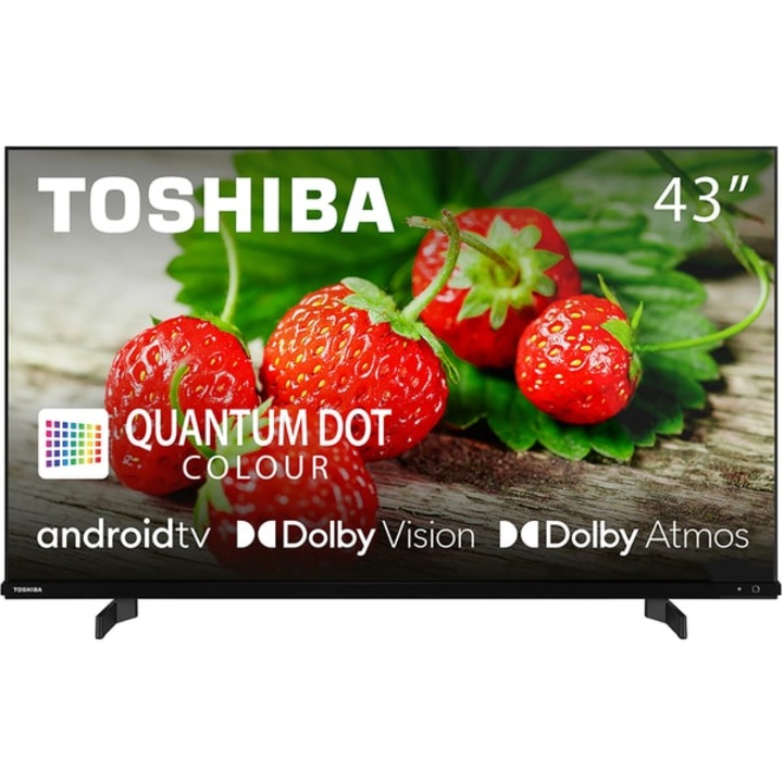QLED Smart телевизор TOSHIBA 43QA42, Ultra HD 4K, HDR, 108 см, Клас F, Черен