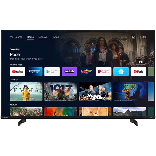 Televizor QLED Smart TOSHIBA 50QA42, Ultra HD 4K, HDR, 126 cm, Clasa E, Negru