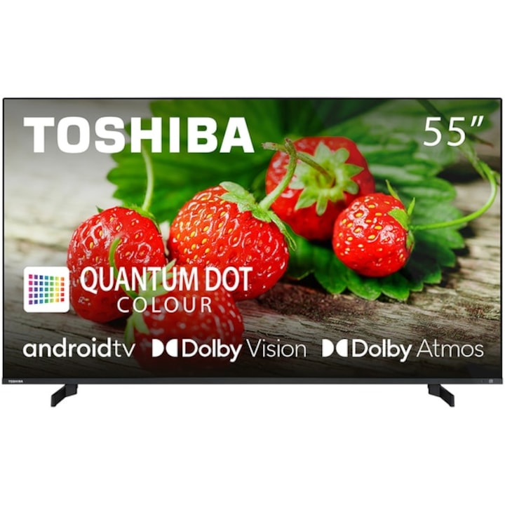 TOSHIBA 55QA5D, QLED Smart TV, Ultra HD 4K, HDR, 139 cm, Клас E, Черен