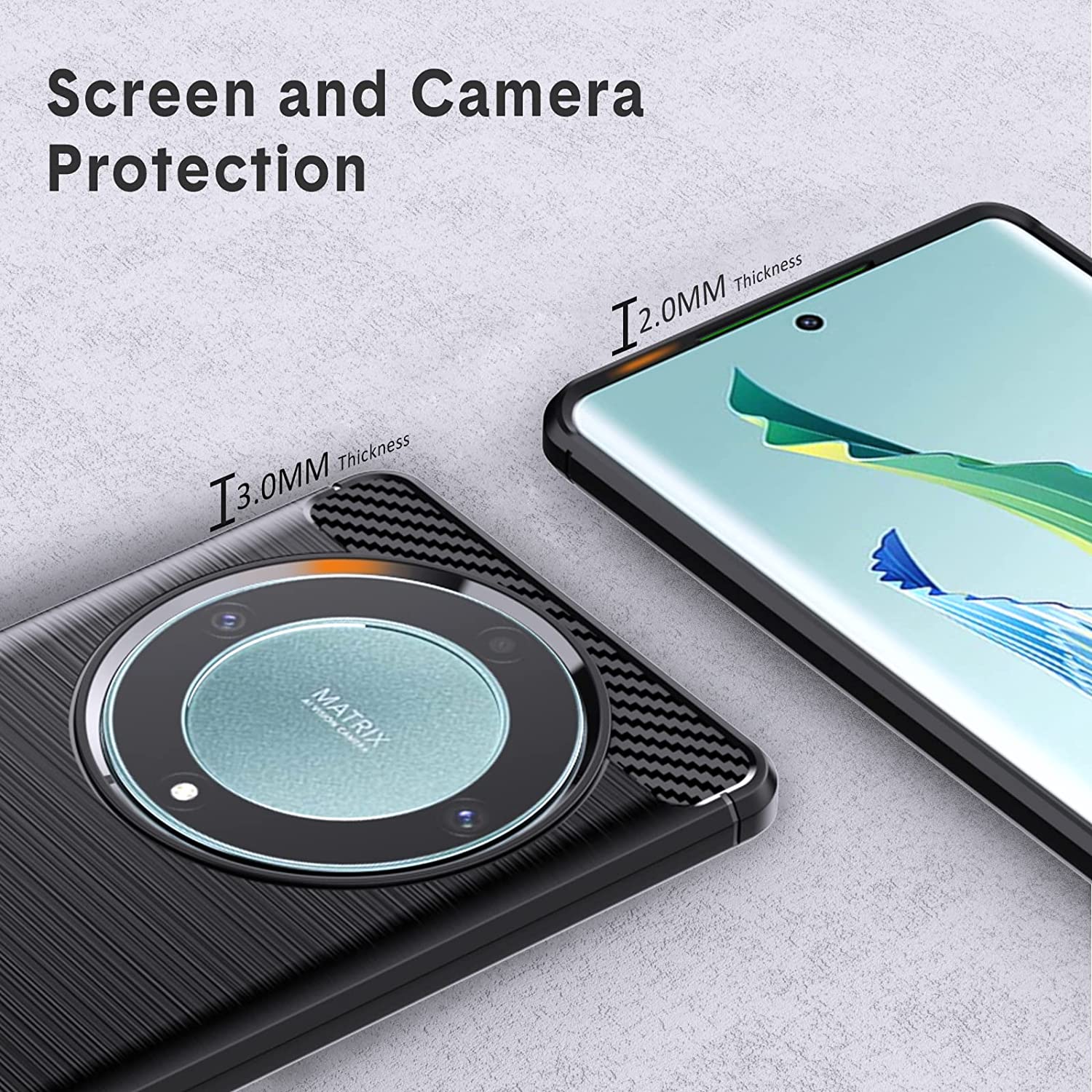 Husa pentru Honor Magic 8 Lite Carbon Silicone - negru mat