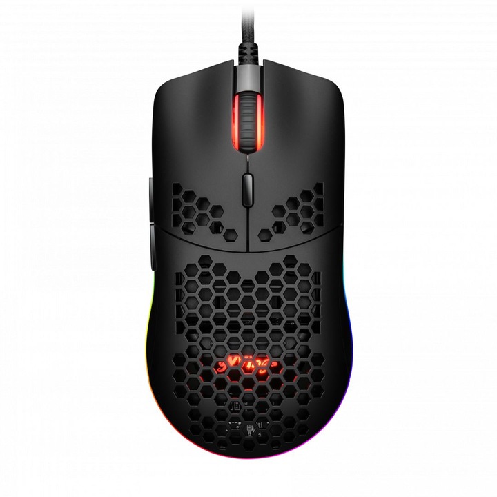 Mouse pentru jocuri, GWings, GW9600M RGB, 10000 DPI, Negru