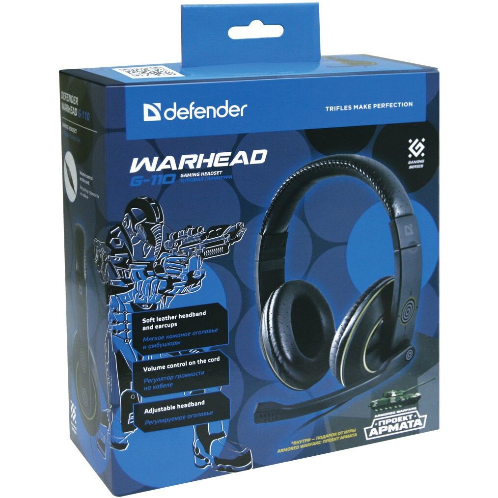 Геймърски слушалки Defender Warhead HN-G110 черни, с кабел 2.1 m - eMAG.bg