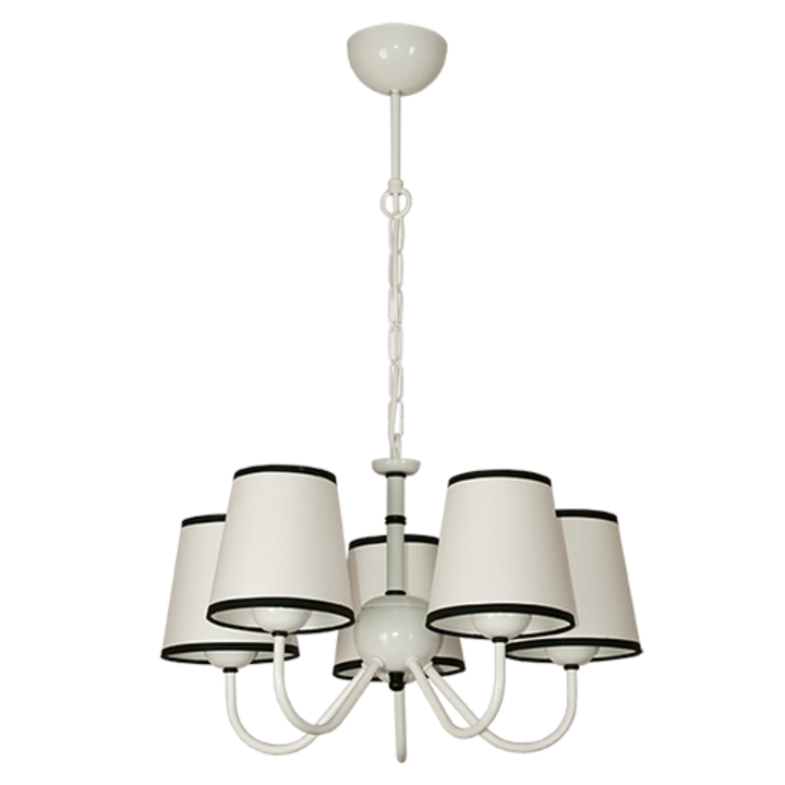 Полилей Lightstyle Туист, 5хЕ27, Бял/Черен