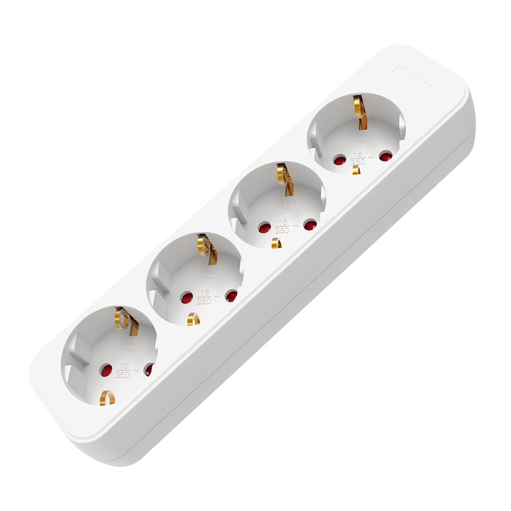 Разклонител 4G Шуко, Muhler, Бял