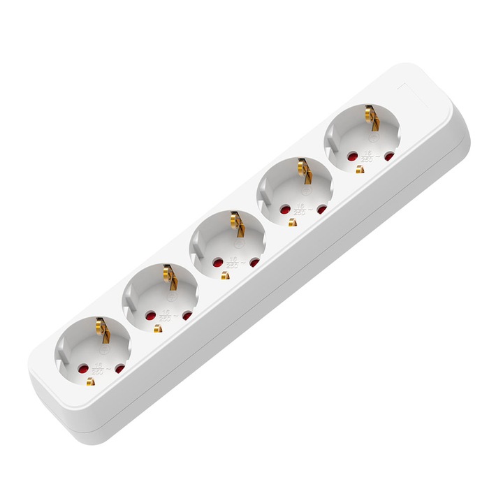 Разклонител 5G Шуко, Muhler, Бял