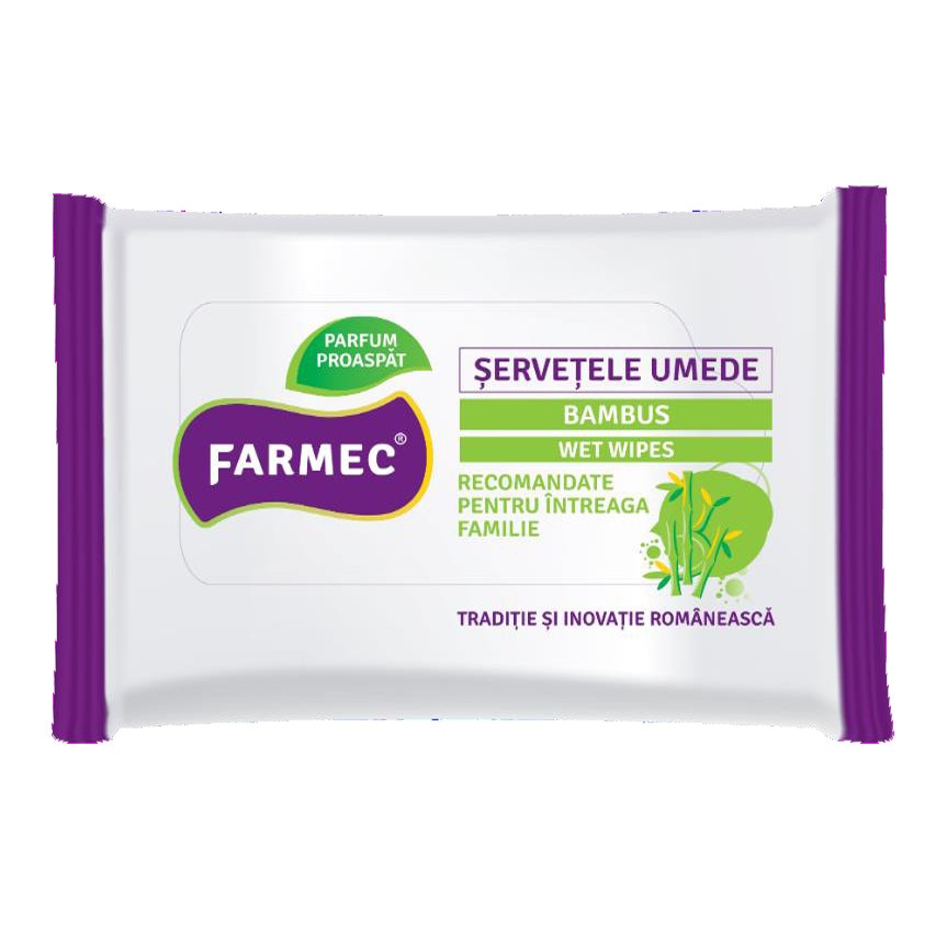 Servetele demachiante cu Bambus 20 bucati, Farmec