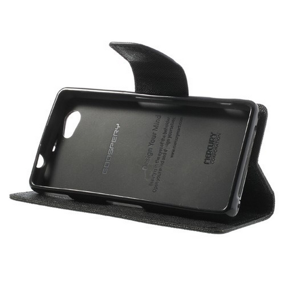 Husa Sony Xperia Z1 Compact, Piele Ecologica, Inchidere Magnetica, Culoare Negru