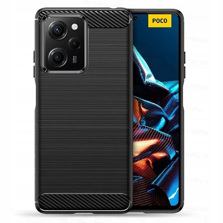 Защитен калъф за Xiaomi Poco X5 Pro / Note 12 Pro, Carbon, Grip Pro, U370, Deep Dark