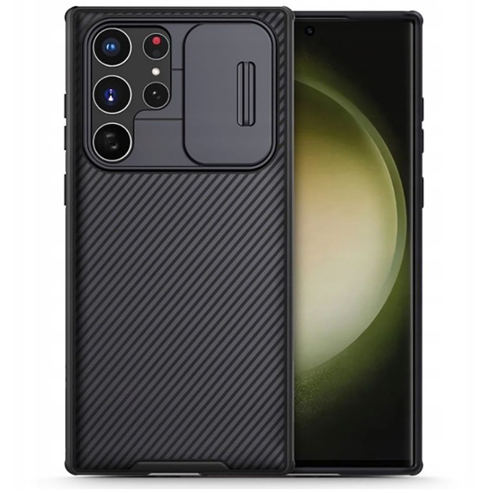 Защитен калъф, съвместим с Samsung Galaxy S23 Ultra S918, CamShield Pro, CN1360, черен