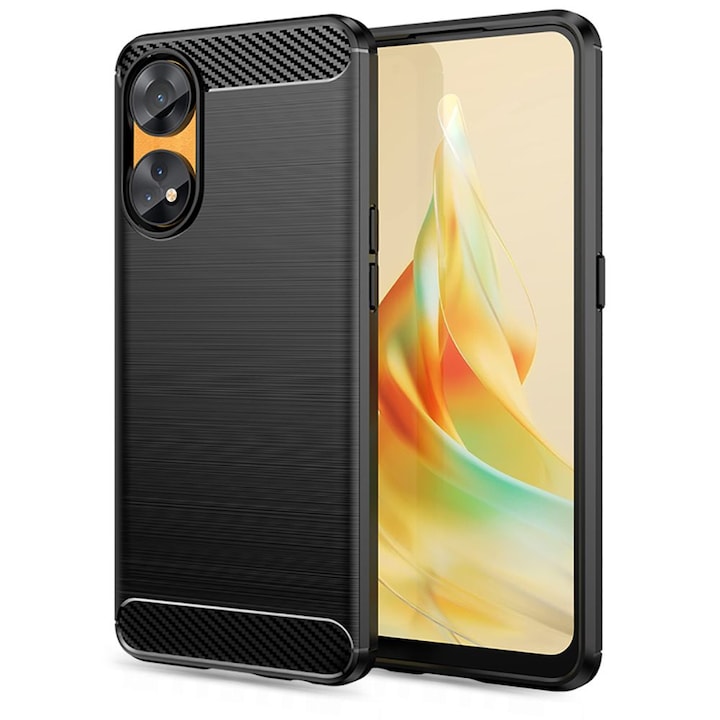 Калъф за Oppo Reno8 T - Techsuit Carbon Silicone - Черен