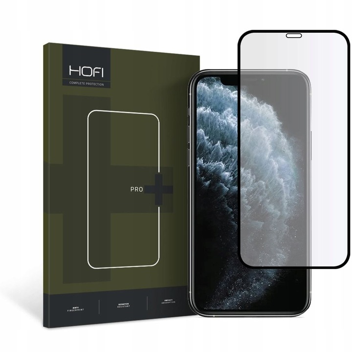 HOFI PRO+ képernyővédő fólia Apple iPhone 11 Pro / XS / X-hez, Secure Glass, Full Glue, Fekete