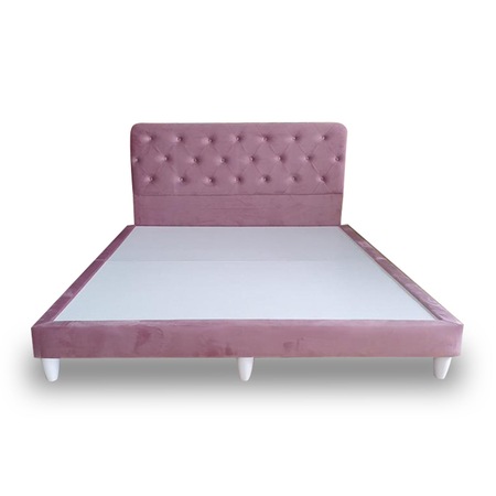 Pat dublu milano tip 4 160/200 cm roz pal tablie chesterfield globalmobila textil