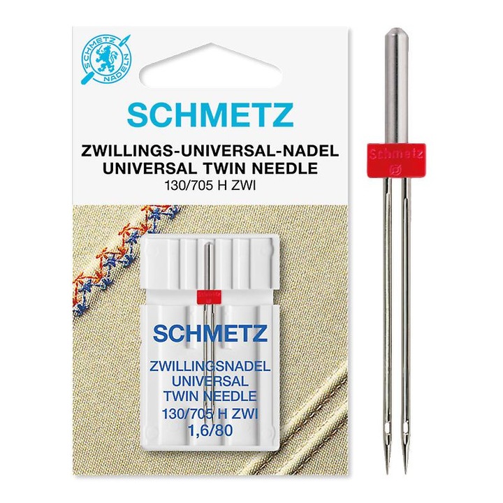 Schmetz dupla tű, 70-es finomság, 1,6 mm-es tűtávolsággal