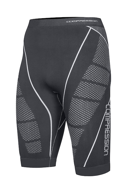 Мъжки спортен къс клин Norde, Tермоактивна компресия, Безшевен, Дишащ, Сив