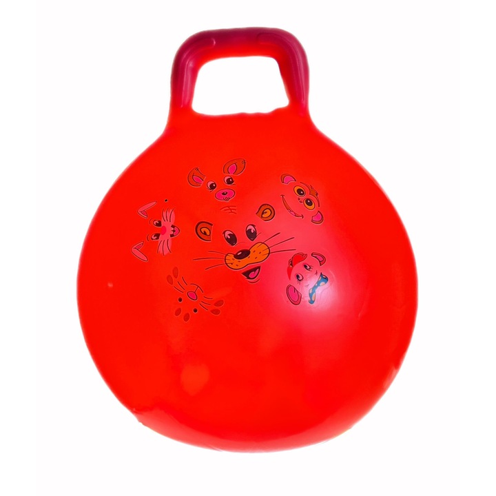 Minge Gonflabila de sarit pentru copii, Fitness, 45-55 cm Diametru, Pentru utilizare in interior si exterior, Culoare Rosu