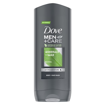 Gel de dus Dove Men+ Care Minerale si Salvie, 400 ml Gel de dus Dove Men+ Care Minerale si Salvie, 400 ml