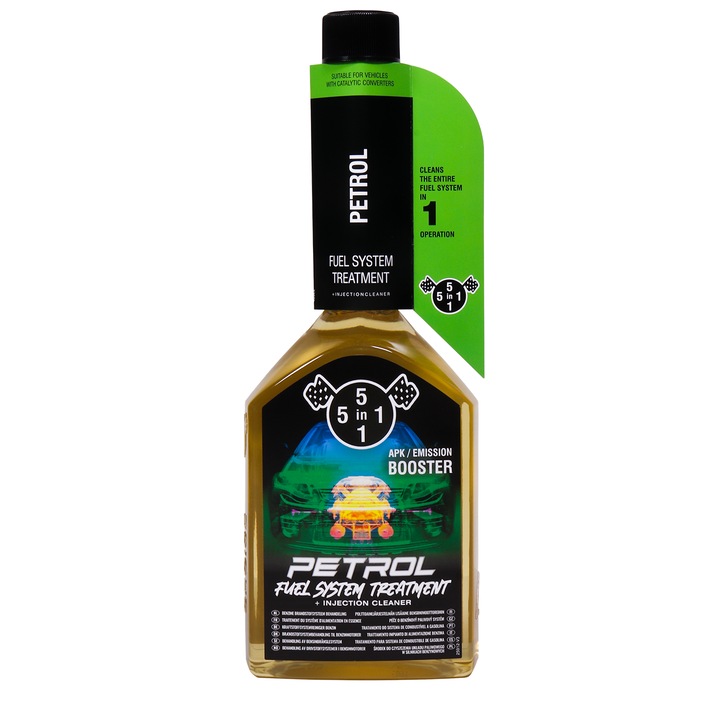 Aditiv curatare injectoare si intreg sistemul de combustibil benzina, APK BOOSTER, 5in1, 310 ml