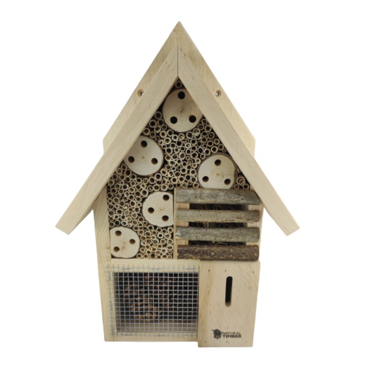 Hotel pentru insecte, lemn masiv, 27,5cm x 10cm x 41,5cm Natural Timber