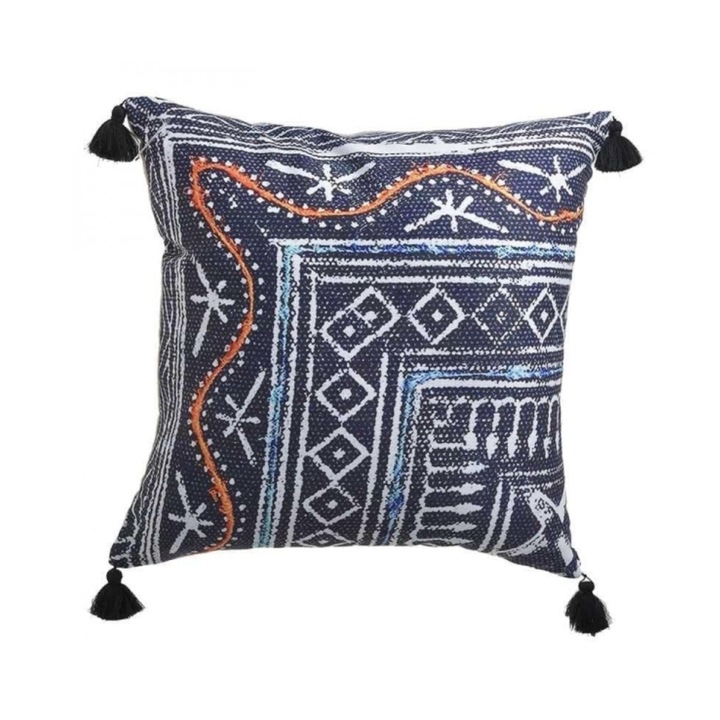 Perna din tesatura multicolor, model turcesc, 45 x 8 x 45 cm