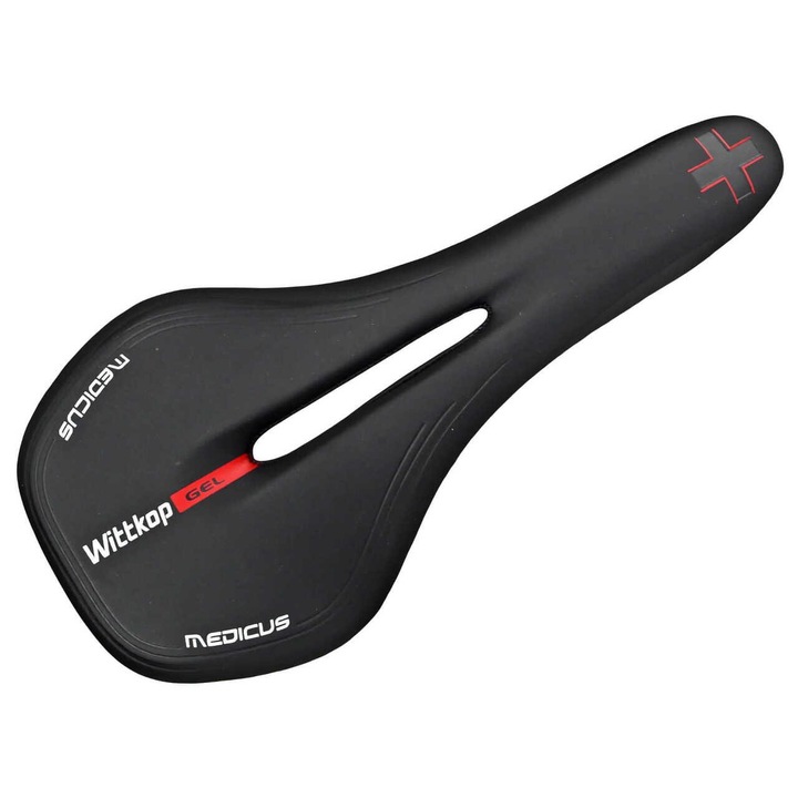 Sa pentru bicicleta cu gel MTB/Race, Twin Medicus 7.0, Wittkop, material rezistent la abraziune cu proprietati anti-alunecare, ventilata, negru, 27.5x13.5 cm