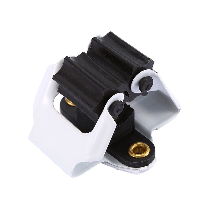 Кука за поддържане или съхранение на моп или други аксесоари, които имат дръжка, Самозалепваща, Черна