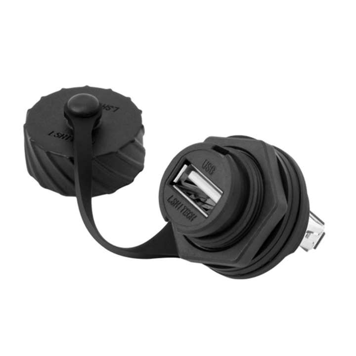 Csatlakozó típusa USB 2.0, anya, szerelhető, burkolattal, IP67