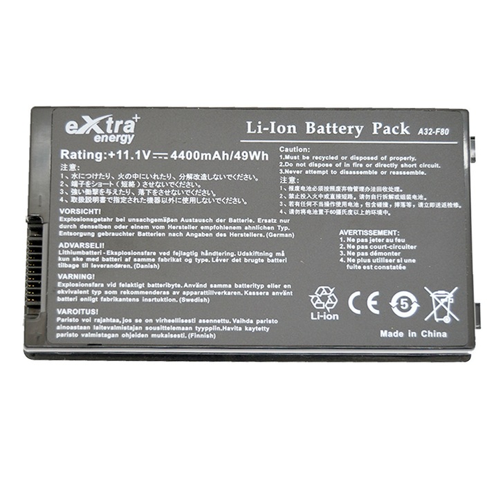 Baterie laptop eXtra Plus Energy compatibila cu Asus X60 F50 F50Z N60 X61 X61G X61GX X61S X61Z A32-F80