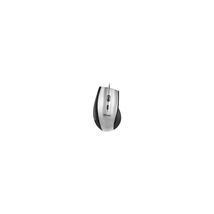 Mouse Trust ComfortLine egér, optikai, USB, 1000 DPI, 6 gombos, ezüst