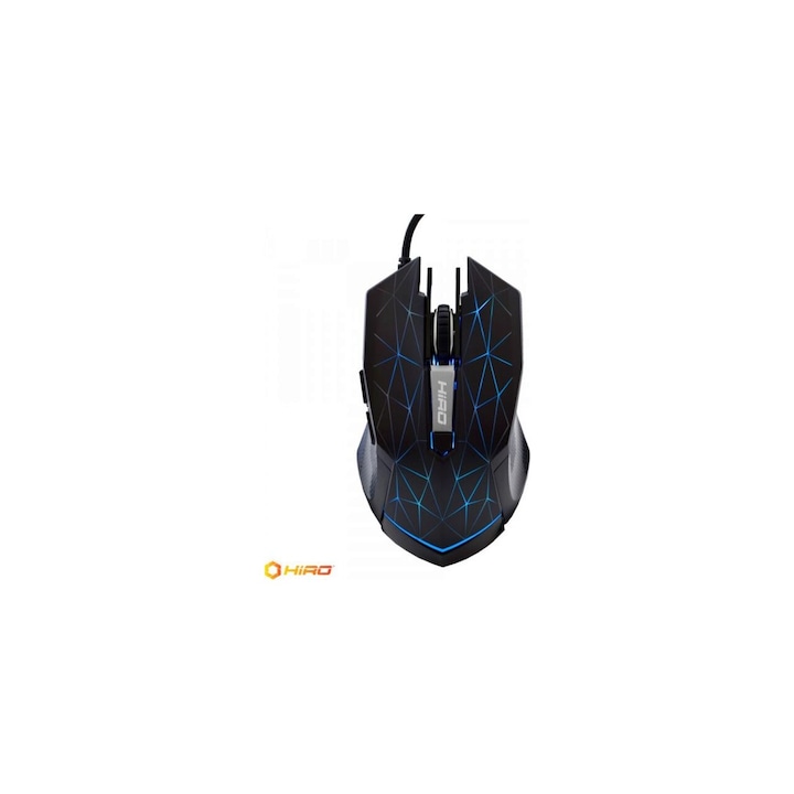 Mouse Hiro Spider+ (MYNO5900626863223), Optic, Usb, cu fir, 5000 DPI, 5 butoane, Gri