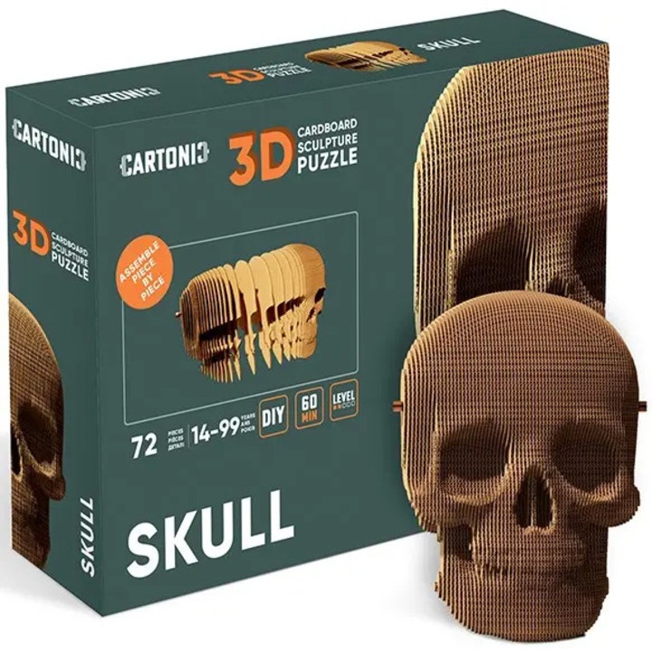 Puzzle 3D - Skull, Carton, 72
