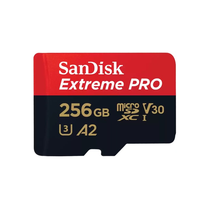 Sandisk MicroSD EXT pro Memóriakártya, 256GB, 200/140 MB/s, A2 C10 V30 UHS-I U3