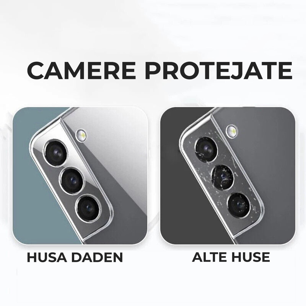 Husa Daden® Transparent Clear pentru Samsung S22 Plus, Protectie Camera, Antisoc, Transparenta
