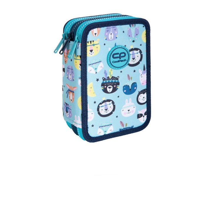 Ученически несесер с пособия COOLPACK - JUMPER 3 - Indian Zoo, Многоцветен
