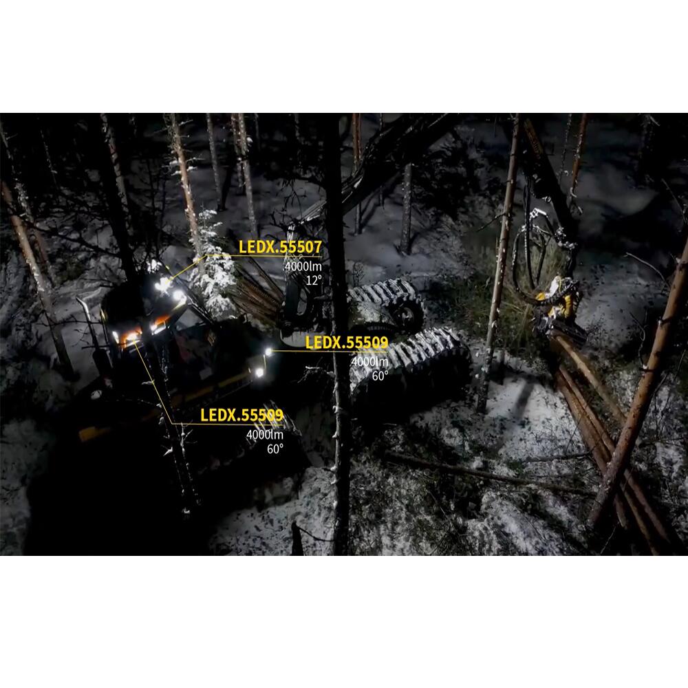 Proiector lucru 100x100, LED, 12-24V, 4000lm, 12°, mufa DT04-2P, LEDXA ...