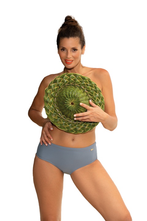 Класическо долнище на бански M-017, Син, Сив