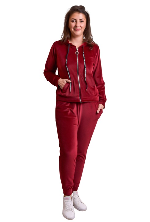 Trening grena din catifea cu fermoar, Rosu, One Size