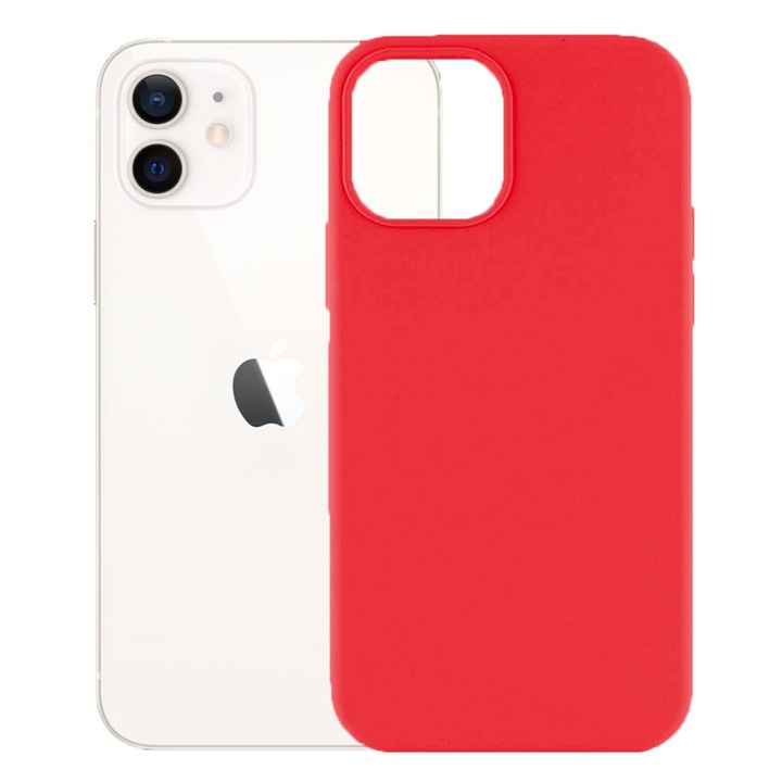 Защитен калъф, кадифена вътрешност, съвместим с Apple iPhone 12 / 12 Pro, FONIX BloomShield, силикон, повдигнати ръбове, тънък, червен